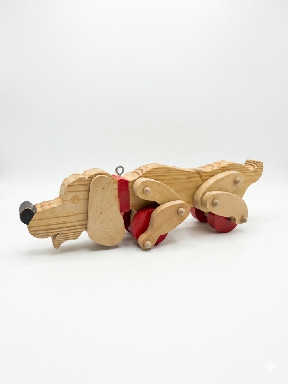 Vintage Articulated Wooden Dachshund Pull Toy – Wiggling Walking Dog 16"
